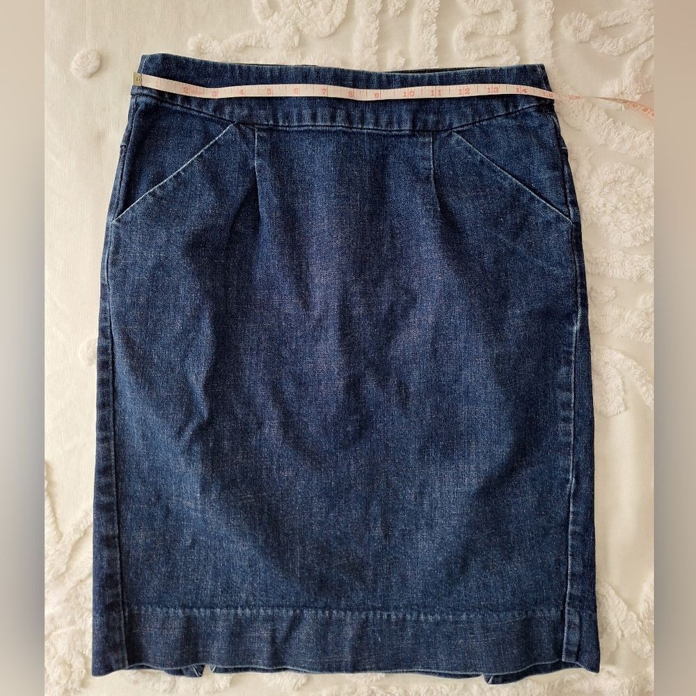 J.Crew 6 Denim Pencil Stretch Skirt - Picture 5 of 9
